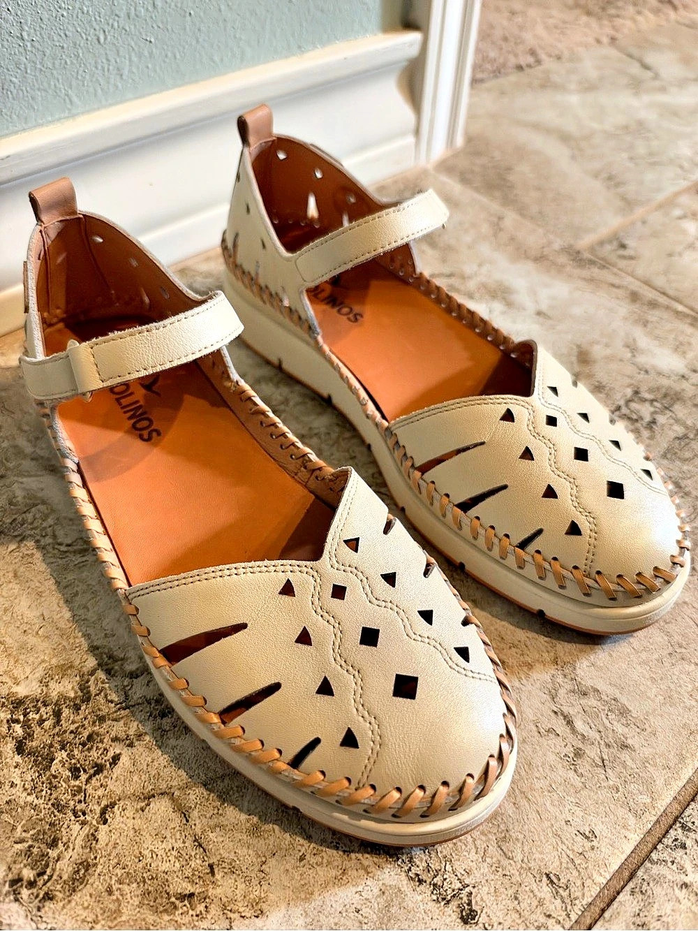 PIKOLINOS Tenerife Leather Cut-Out Flat Sandals